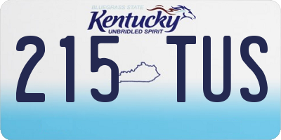 KY license plate 215TUS