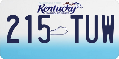 KY license plate 215TUW