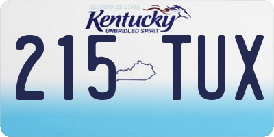 KY license plate 215TUX