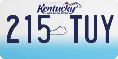 KY license plate 215TUY