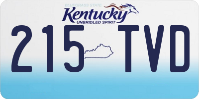 KY license plate 215TVD