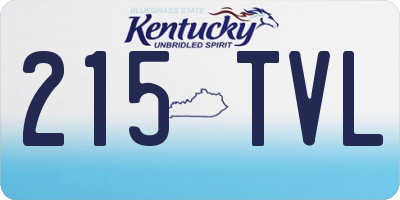 KY license plate 215TVL