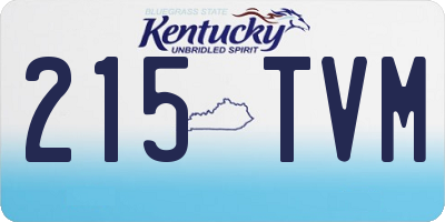 KY license plate 215TVM