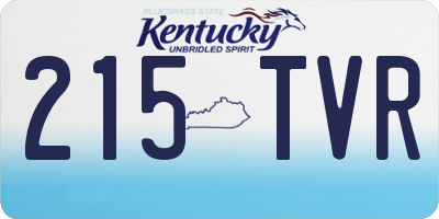 KY license plate 215TVR