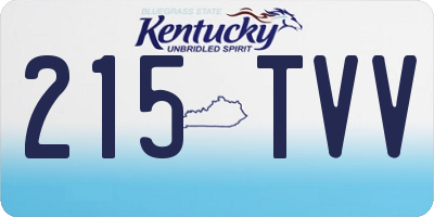 KY license plate 215TVV