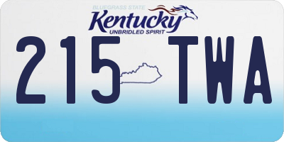 KY license plate 215TWA