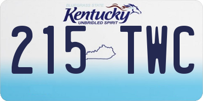 KY license plate 215TWC
