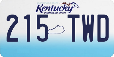 KY license plate 215TWD