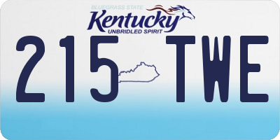 KY license plate 215TWE
