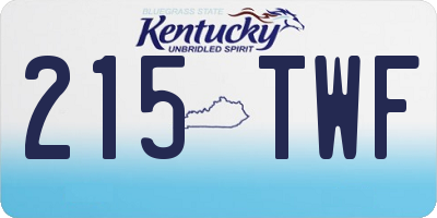 KY license plate 215TWF
