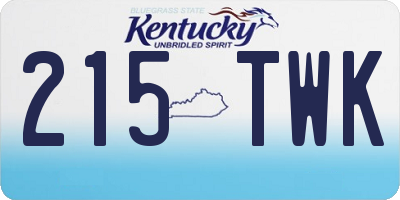 KY license plate 215TWK