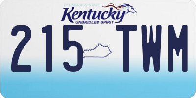 KY license plate 215TWM