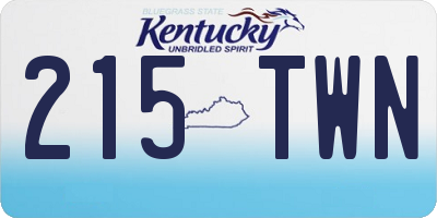 KY license plate 215TWN