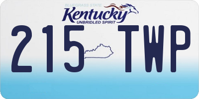 KY license plate 215TWP
