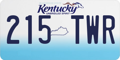KY license plate 215TWR
