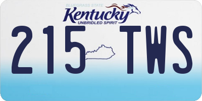 KY license plate 215TWS