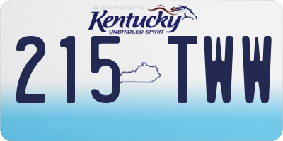 KY license plate 215TWW