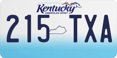 KY license plate 215TXA