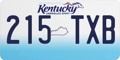 KY license plate 215TXB