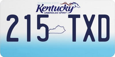 KY license plate 215TXD