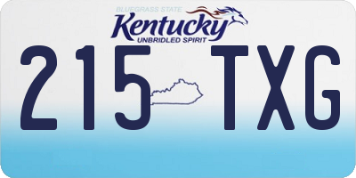 KY license plate 215TXG