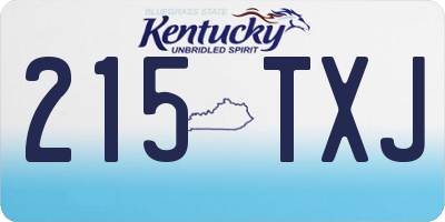 KY license plate 215TXJ