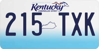 KY license plate 215TXK