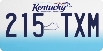 KY license plate 215TXM