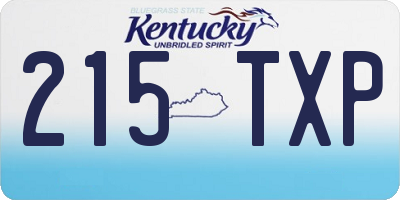 KY license plate 215TXP