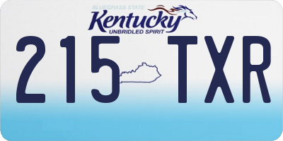 KY license plate 215TXR