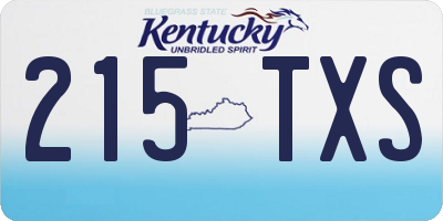KY license plate 215TXS