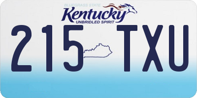 KY license plate 215TXU
