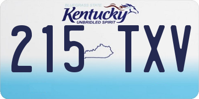 KY license plate 215TXV