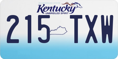 KY license plate 215TXW