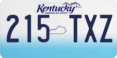 KY license plate 215TXZ