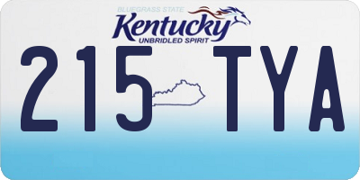 KY license plate 215TYA