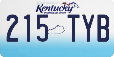 KY license plate 215TYB