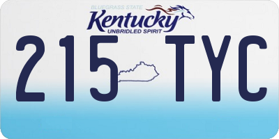 KY license plate 215TYC