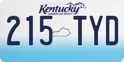 KY license plate 215TYD