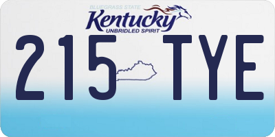 KY license plate 215TYE