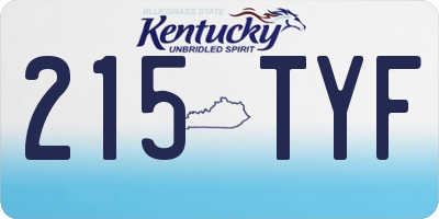 KY license plate 215TYF