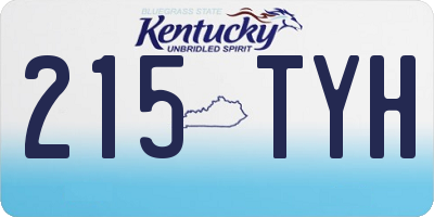 KY license plate 215TYH