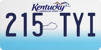 KY license plate 215TYI