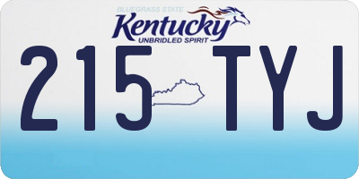 KY license plate 215TYJ
