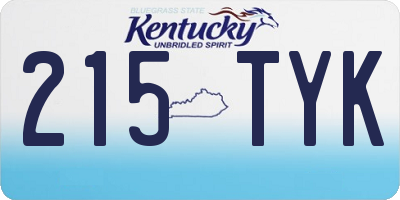 KY license plate 215TYK