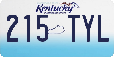 KY license plate 215TYL