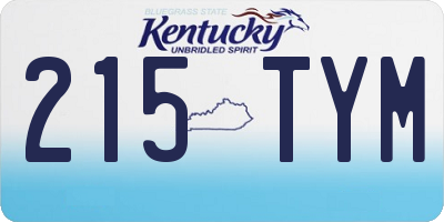 KY license plate 215TYM