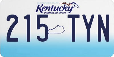 KY license plate 215TYN
