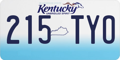 KY license plate 215TYO