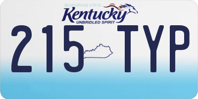KY license plate 215TYP